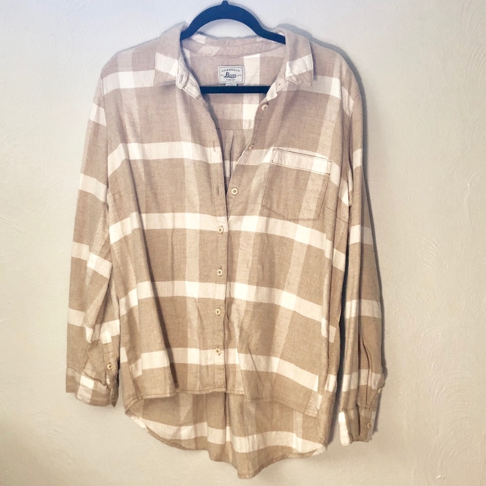 Tan and Cream Gingham Top